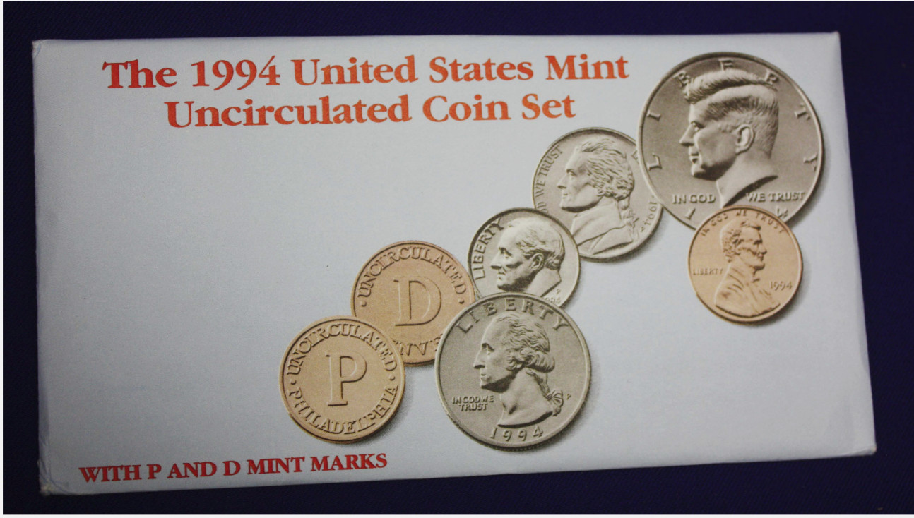 1994 US Uncirculated Mint Set 10 Coins Original with Envelope