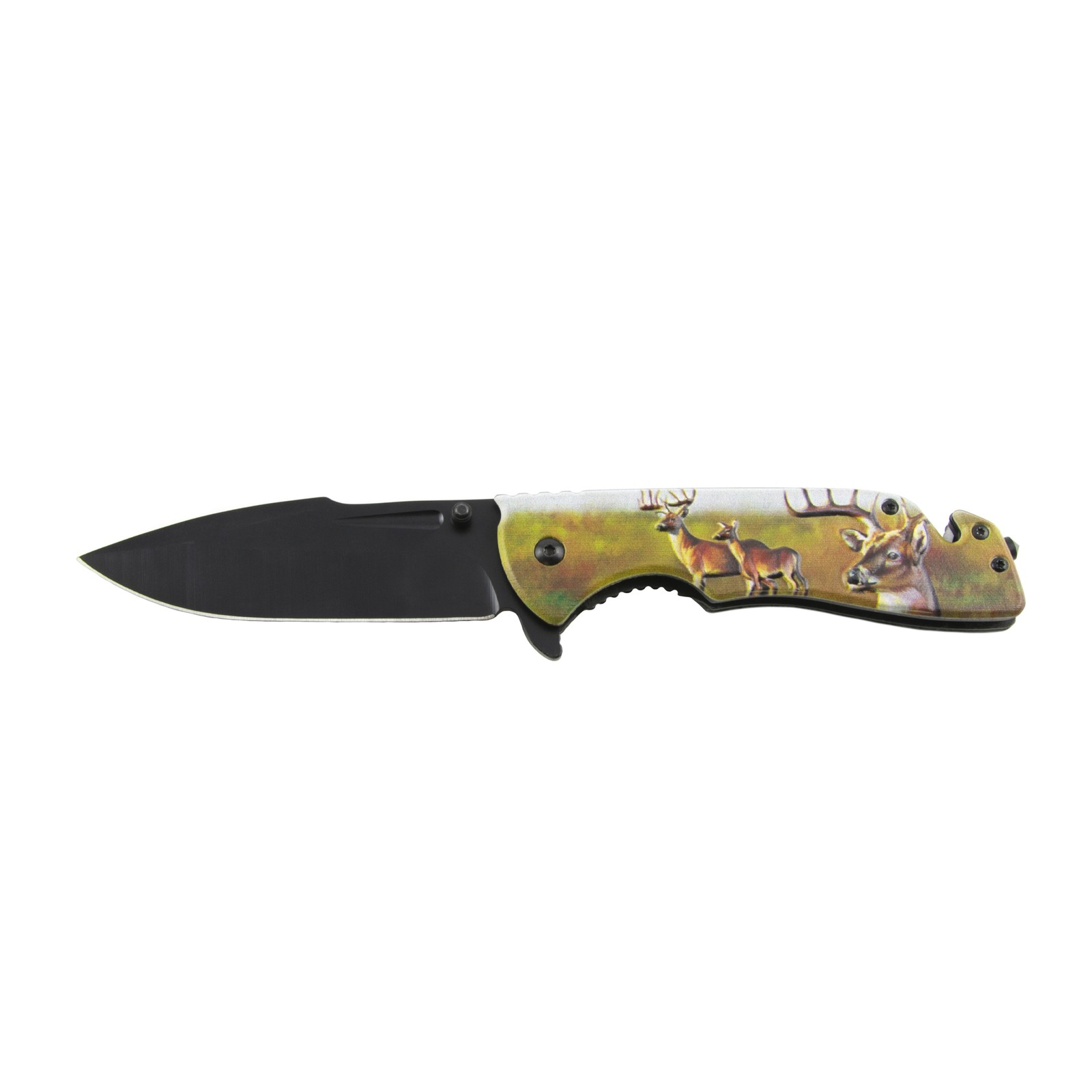 Woodland Creek Wildlife Deer Stainless Steel Folding Pocket Knife 3-3/4" Blade