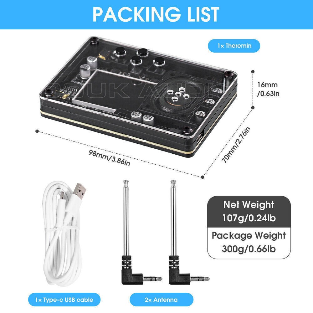 Mini Theremin Musical Electronic Creative Instrument with Screen Display NewyAeB