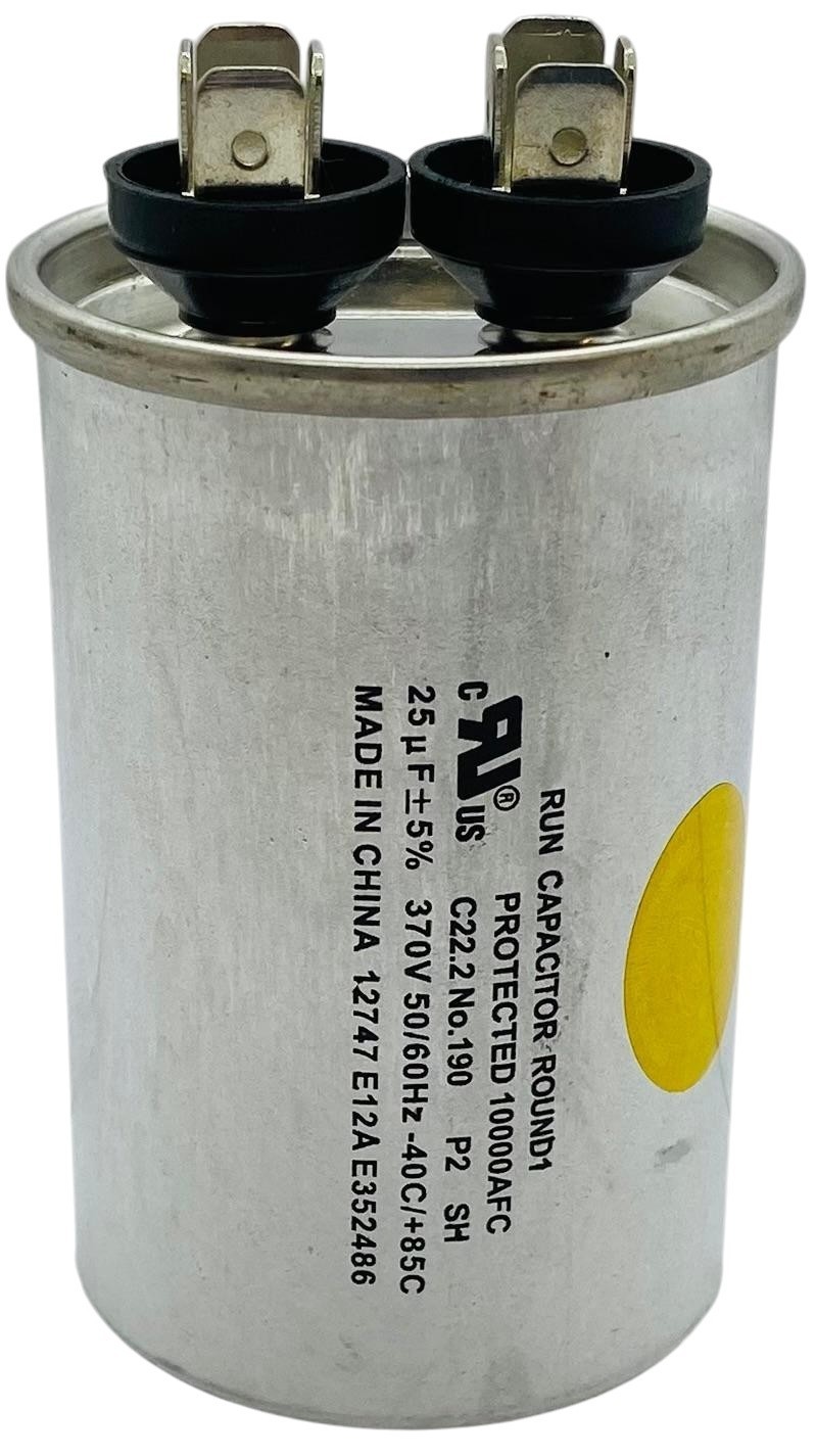 Round Run Capacitor | CR25X370R | 25 MFD | 370 VAC