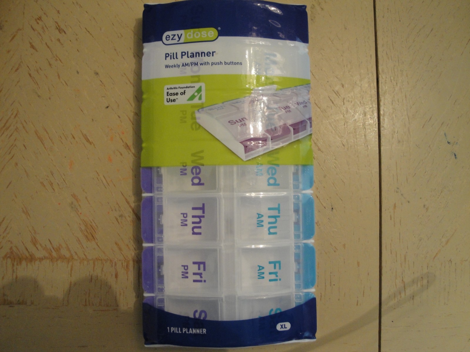 Weekly Pill Planner Organizer XL Easy Use AM/PM with Push Button 7 Day  #R29