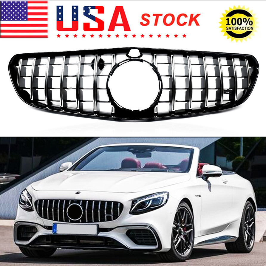 For Benz W217 C217 S63 S65 Coupe 2014-2017 Chrome Panamericana GT-R Front Grille