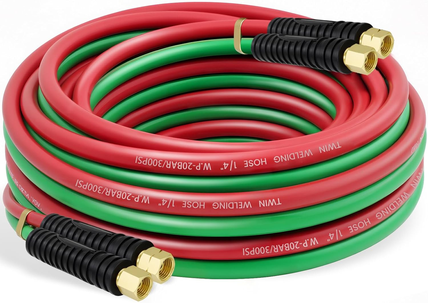 1/4" X 25FT Torch Hose, 9/16"-18 B Fittings | Oxygen Acetylene