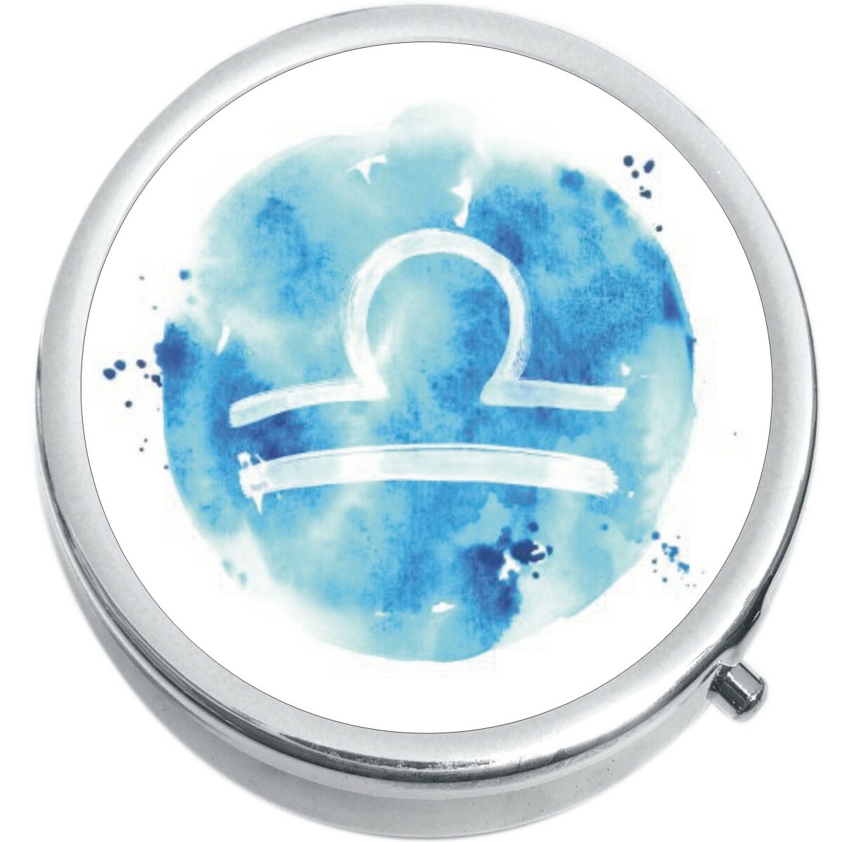 Watercolor Libra Medicine Vitamin Compact Pill Box