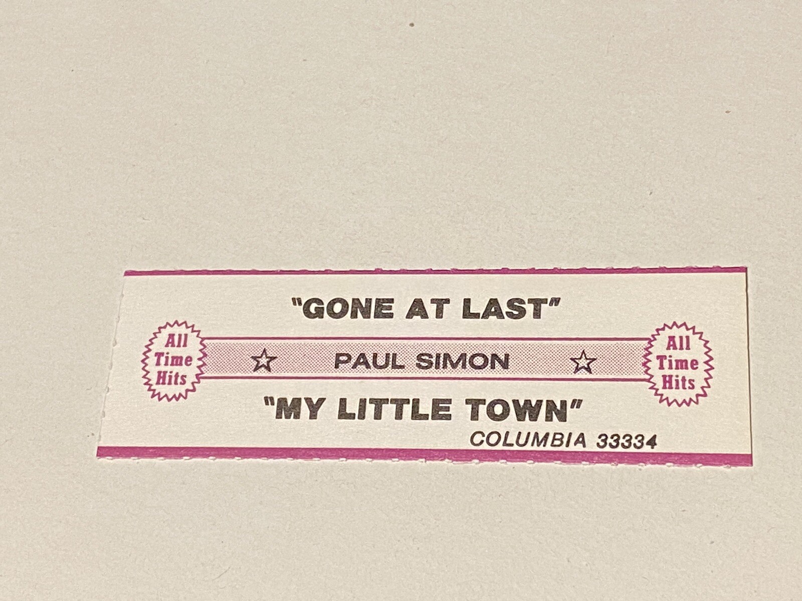Pail Simon - Gone At Last / My Little Town - Jukebox Title Strip