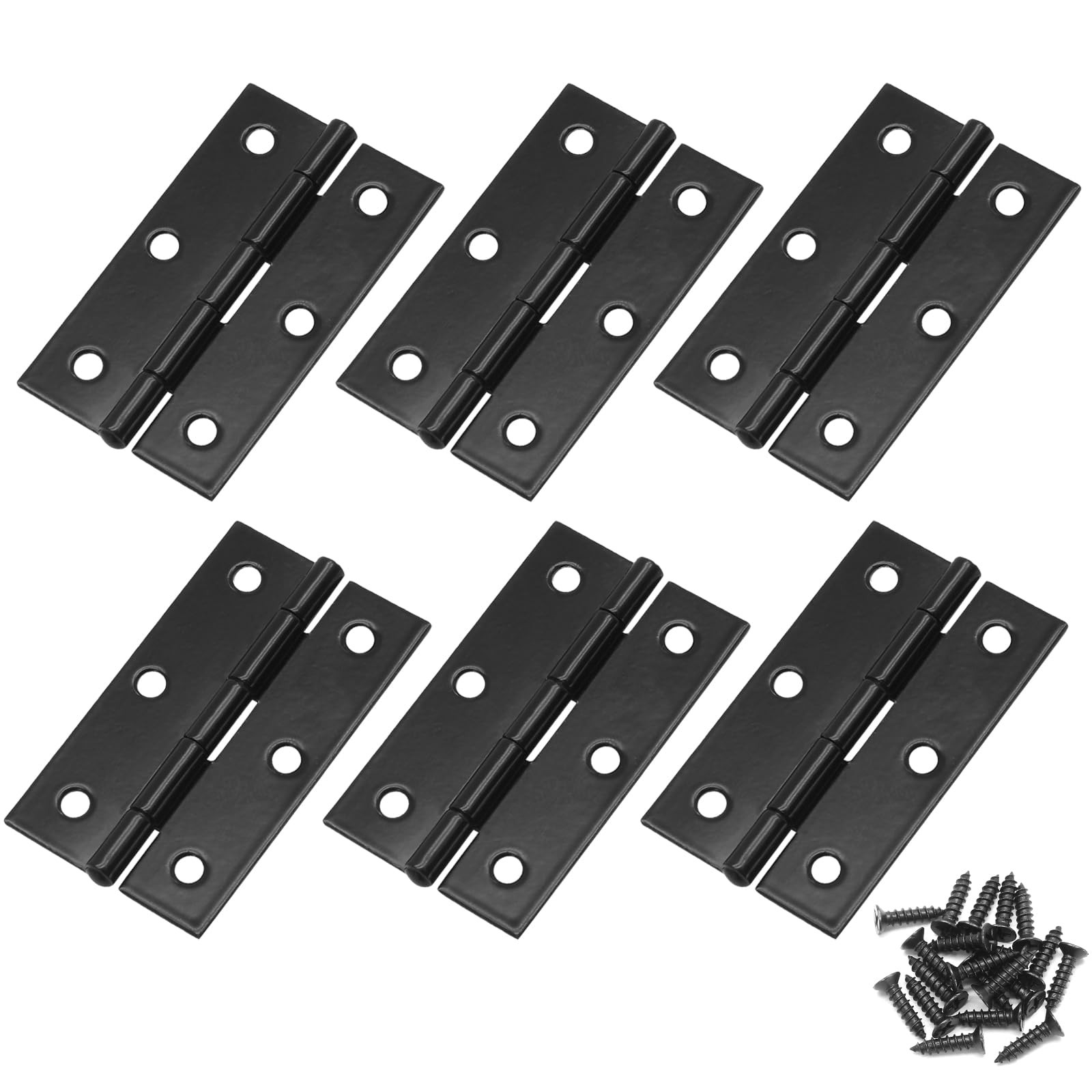 Murtenze 6 Pack 2.5 Inch Door Hinges, Black Butt - 6PCS,