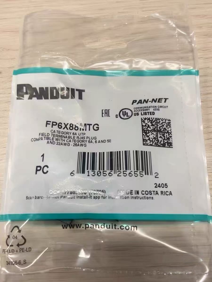 Panduit FP6X88MTG TX6A UTP Cat6a RJ45 Field Terminable Plug 22-26awg  Lot of 10