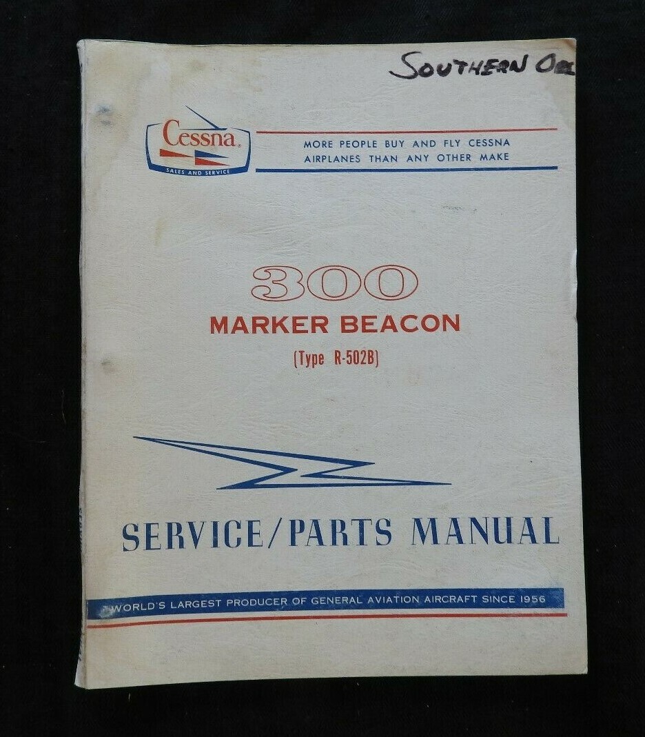 1966-73 CESSNA 300 MARKER BEACON SERVICE PARTS CATALOG MANUAL VERY GOOD SHAPE