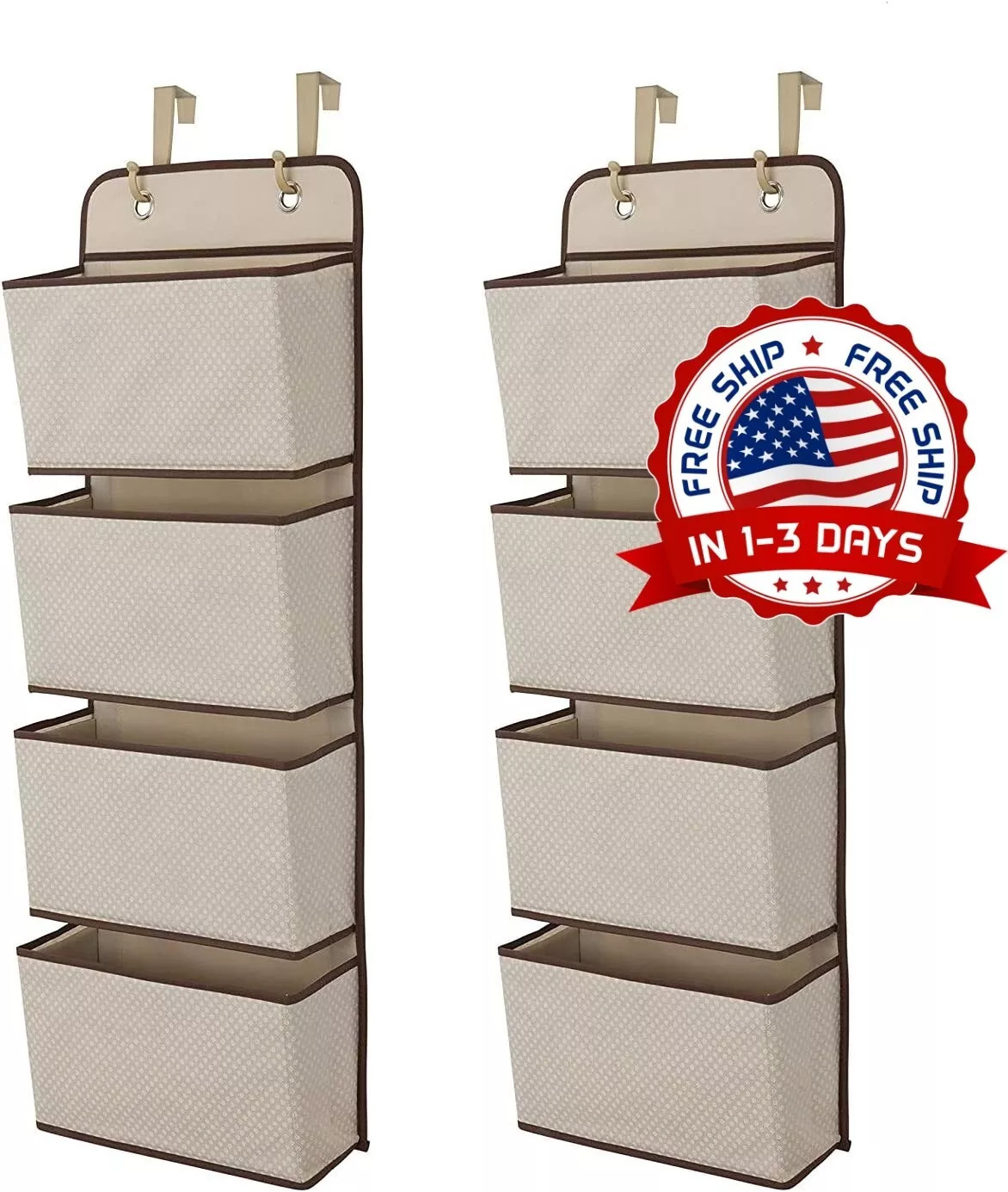 Organizador De Pared Colgante Con 4 Compartimientos Para Ropa Zapatos 2 Paquetes