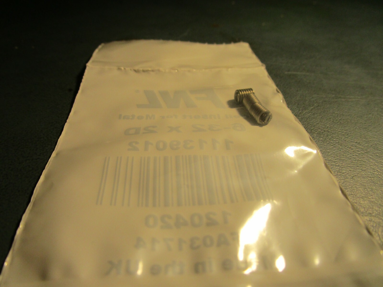 (12) #6-32 x 2D UNC 18-8 S/S Free Running Wire Insert