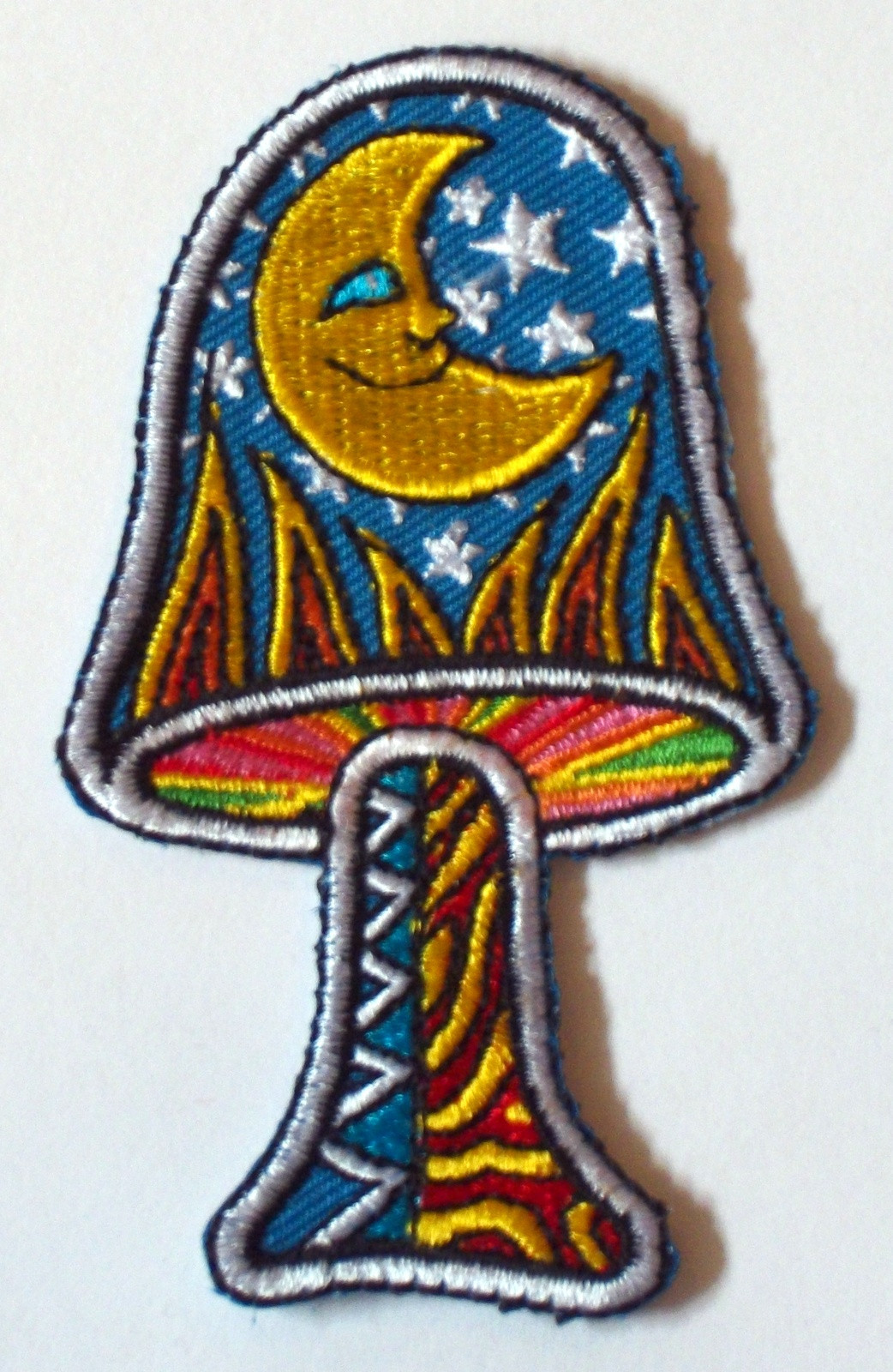 Mushroom Night Patch Embroidered Dan Morris Jacket Backpack Moon Stars Groovy