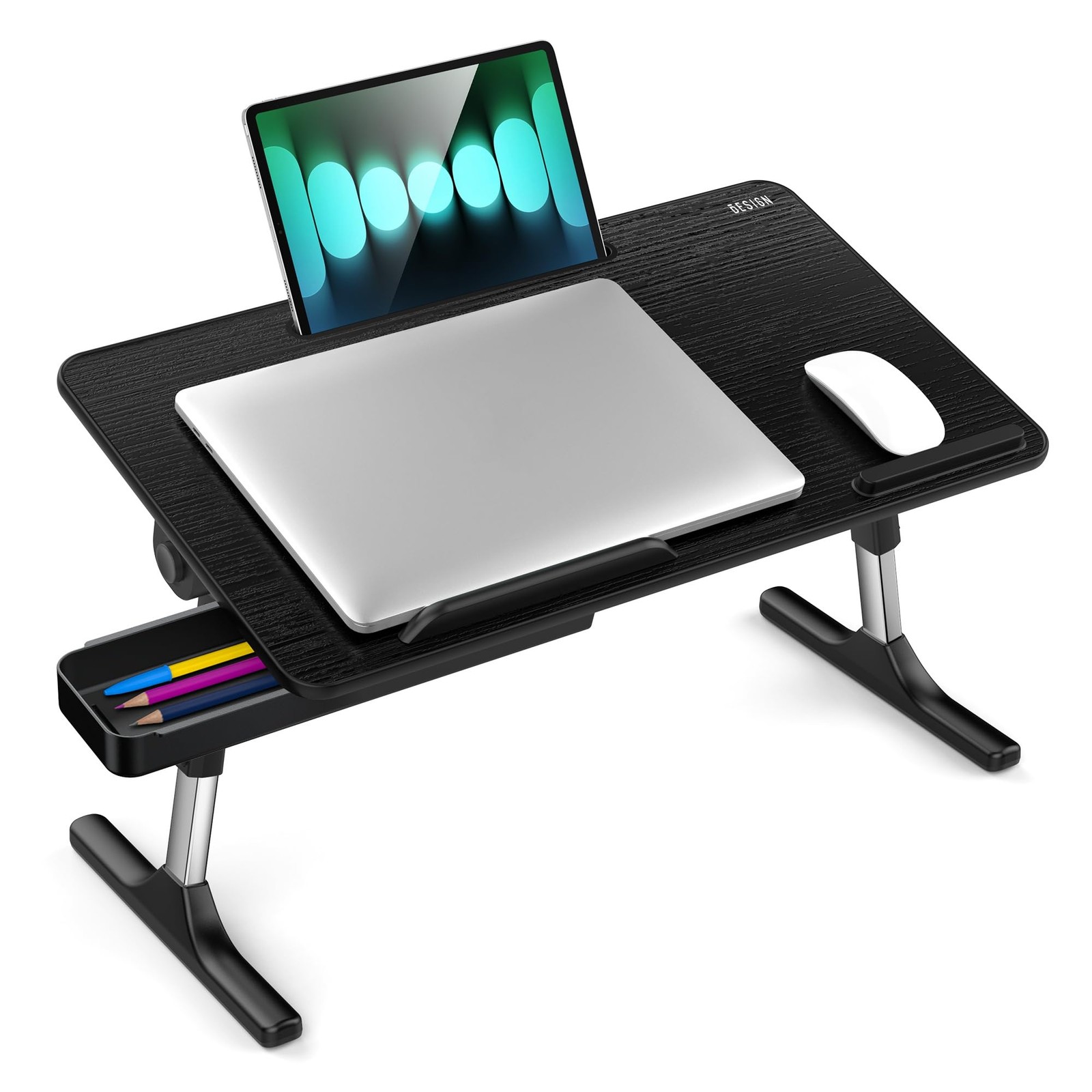LT05 Adjustable Laptop Table, Lap Desk, Portable Standing Bed Desk, Foldable ...