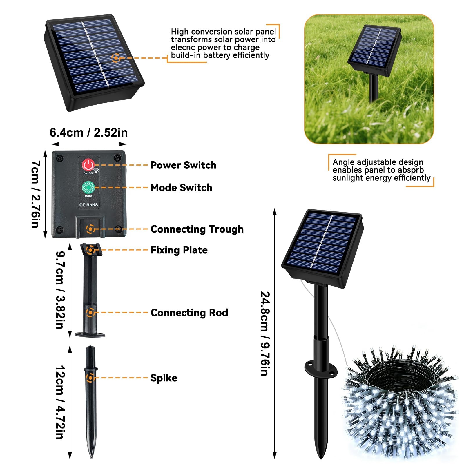 Solar String Lights Outdoor Waterproof 2 Pack Total 66ft 200LED 8 Modes Twink...