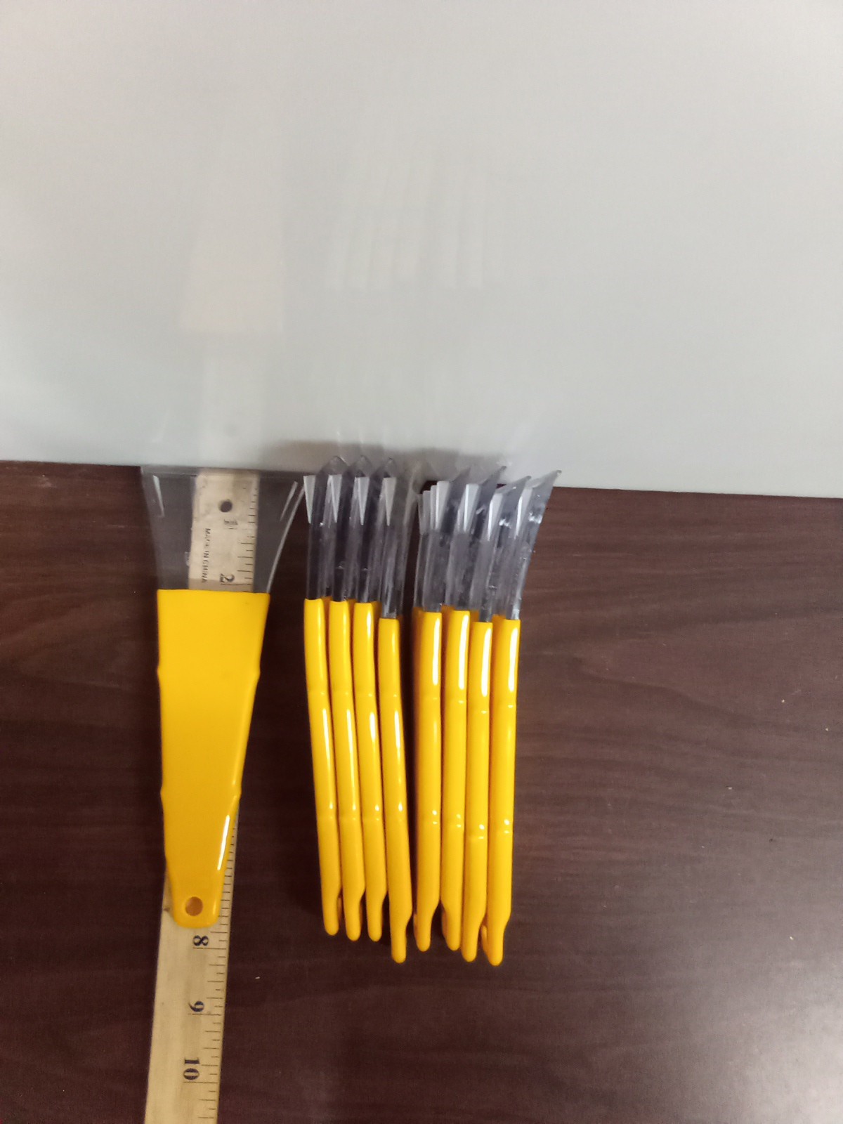 Yellow Windshield Scrapers Set Of 9 Free Shipping
