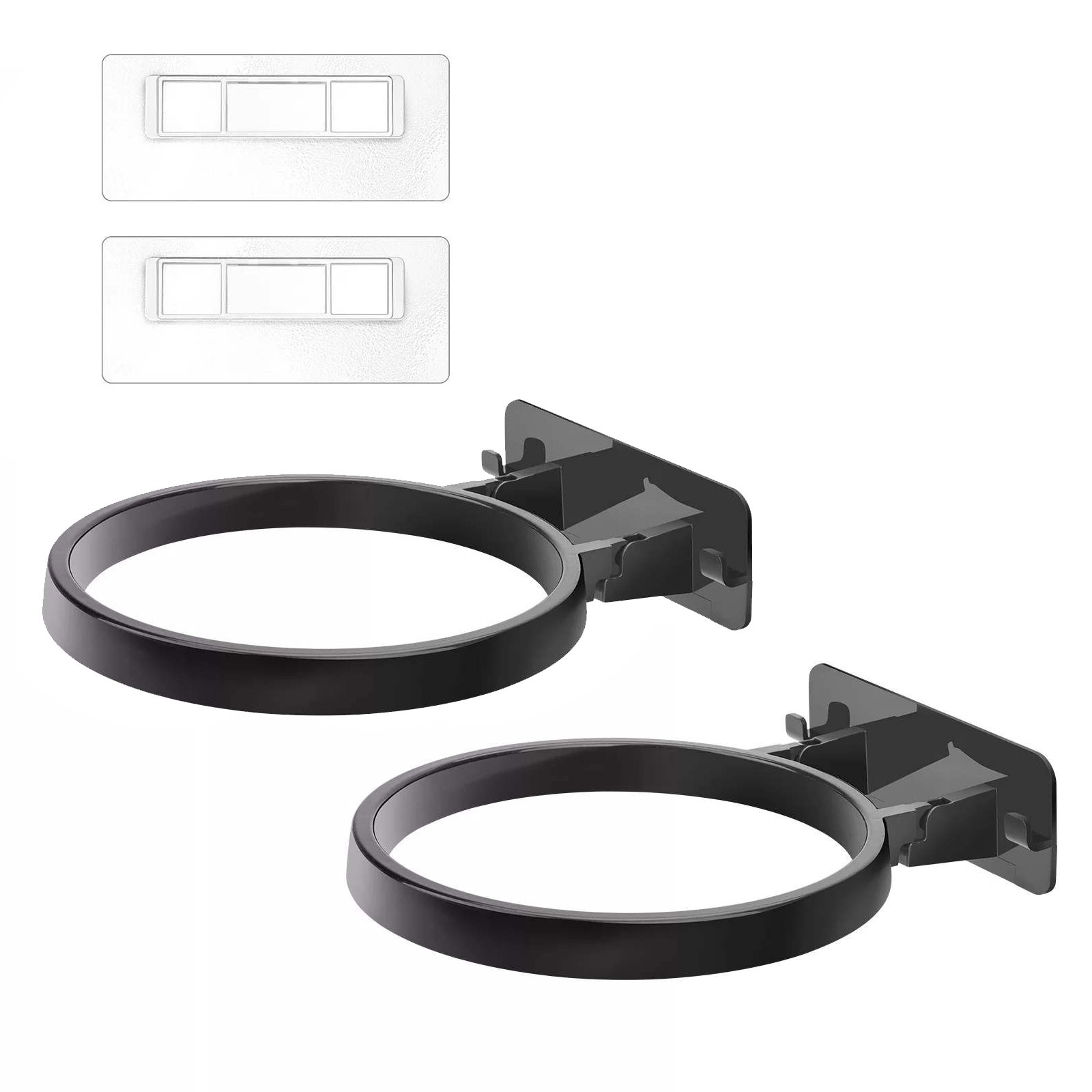 2PCS Black Durable Wall Mounted Polypropylene Basketball Storage Rack Holder