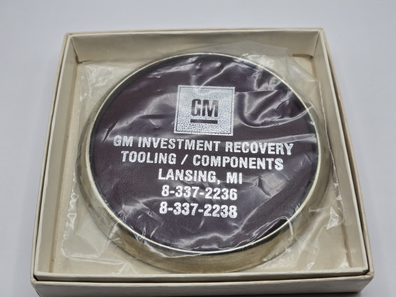 Vintage GM Investment Recovery Tooling /Components Coaster NEW W/Box