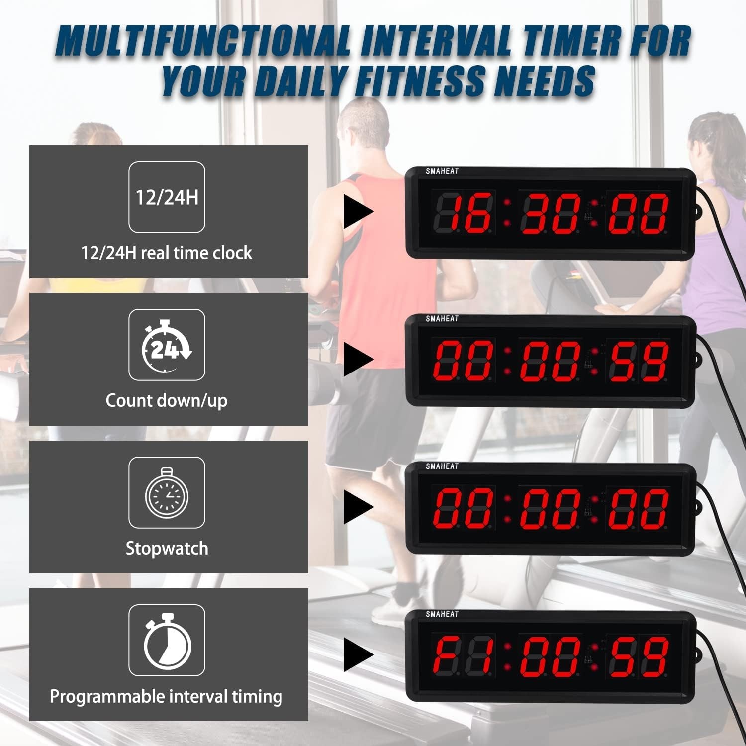 Fitness Timer with Stopwatch Button, Suitable for School/exam/Home Exercise/G...
