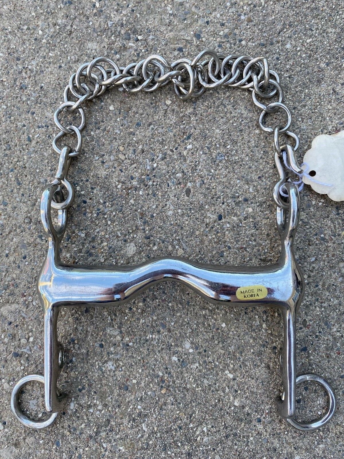 K Bits 5 3/4" Stainless low port English Weymouth bit w/curb chain