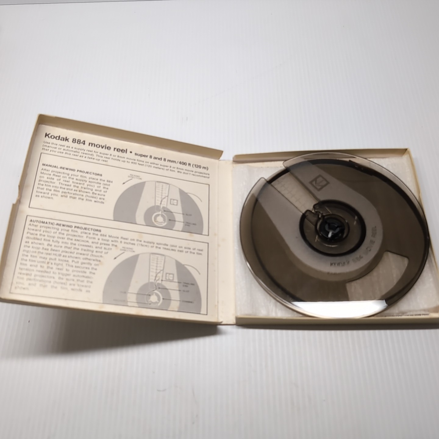 Kodak  /  884 Movie Reel  / Super 8 and 8 mm  /  400 ft. (120m)  /