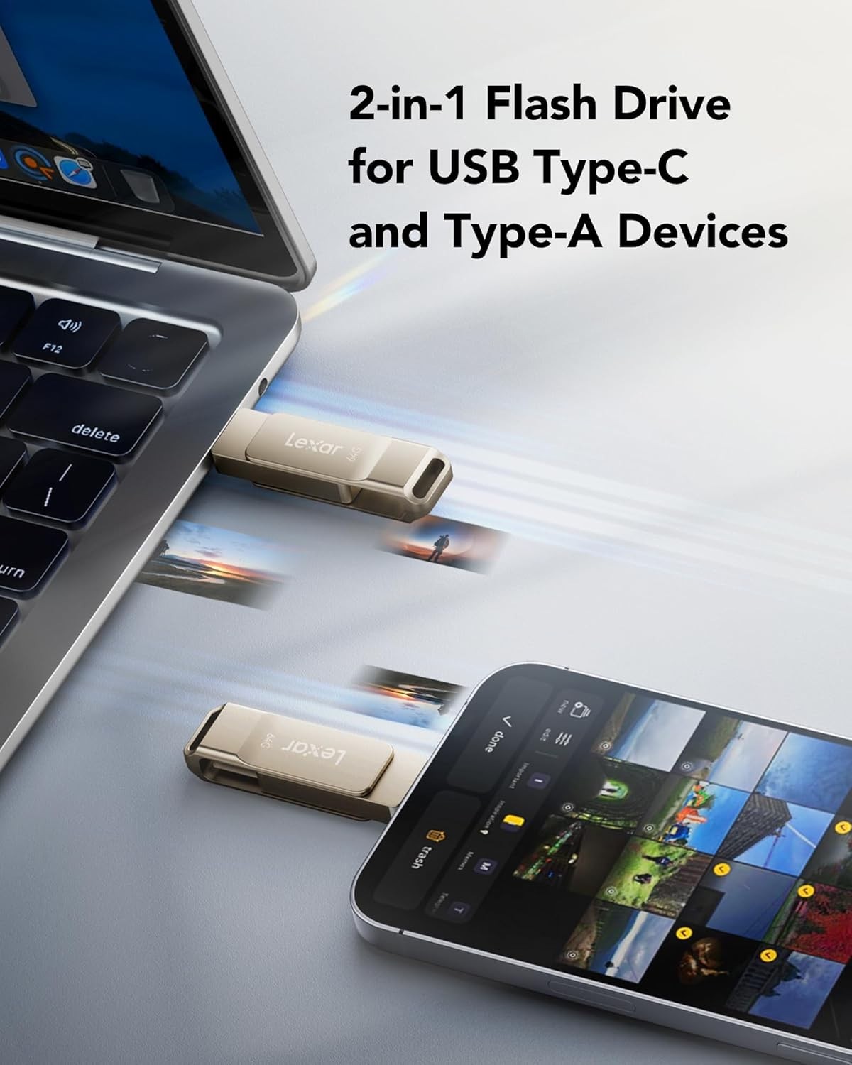 D40E 64GB Metal USB Jump Drive - Durable, Portable & Secure with AES-Cryption