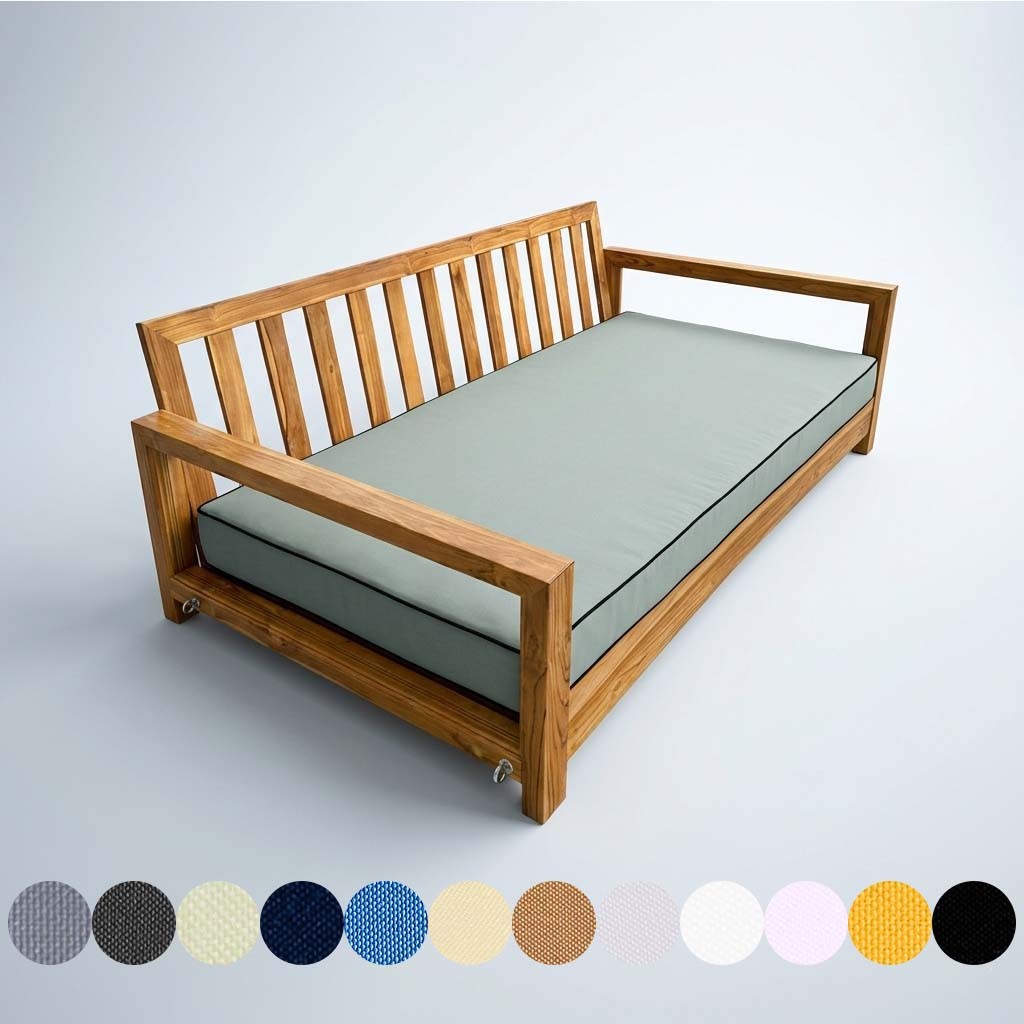 6" Contrast Trim Daybed Mattress Slipcover Fitted Sheet For Outdoor Porch Swing