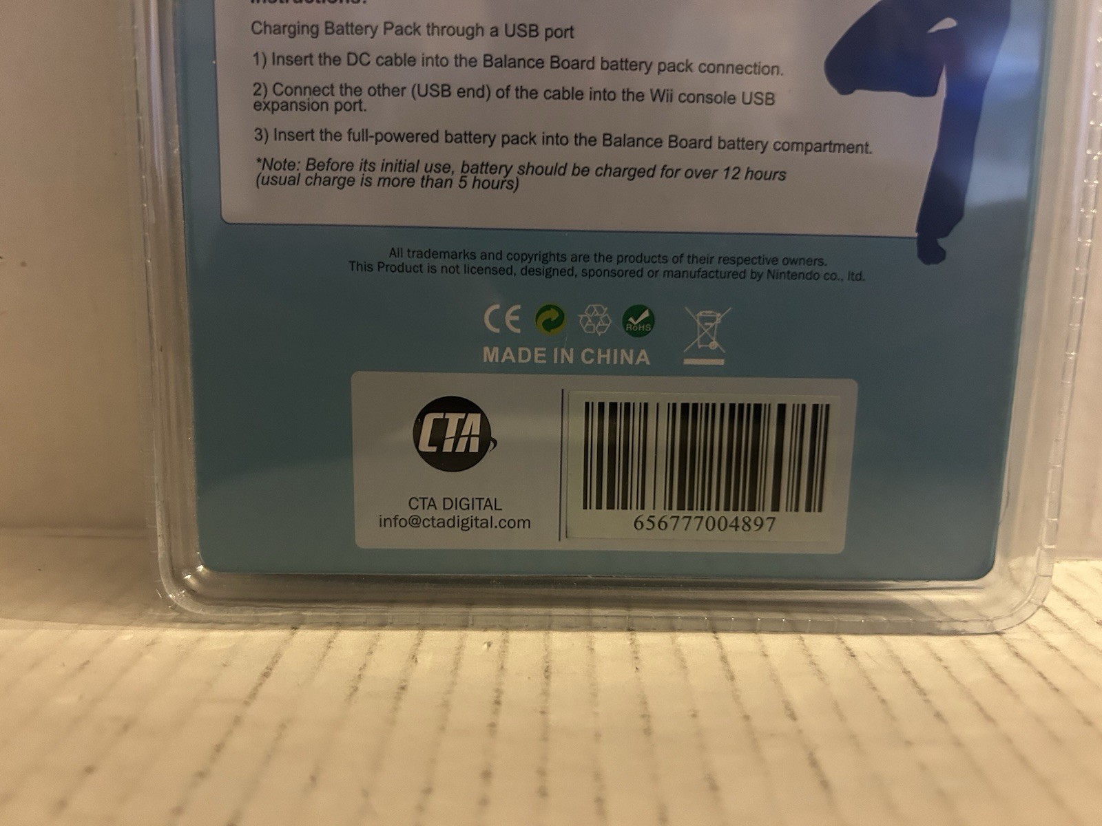 CTA Wi-BBP Balance Board Rechargeable Battery Pack 2800 MAH for Wii fit