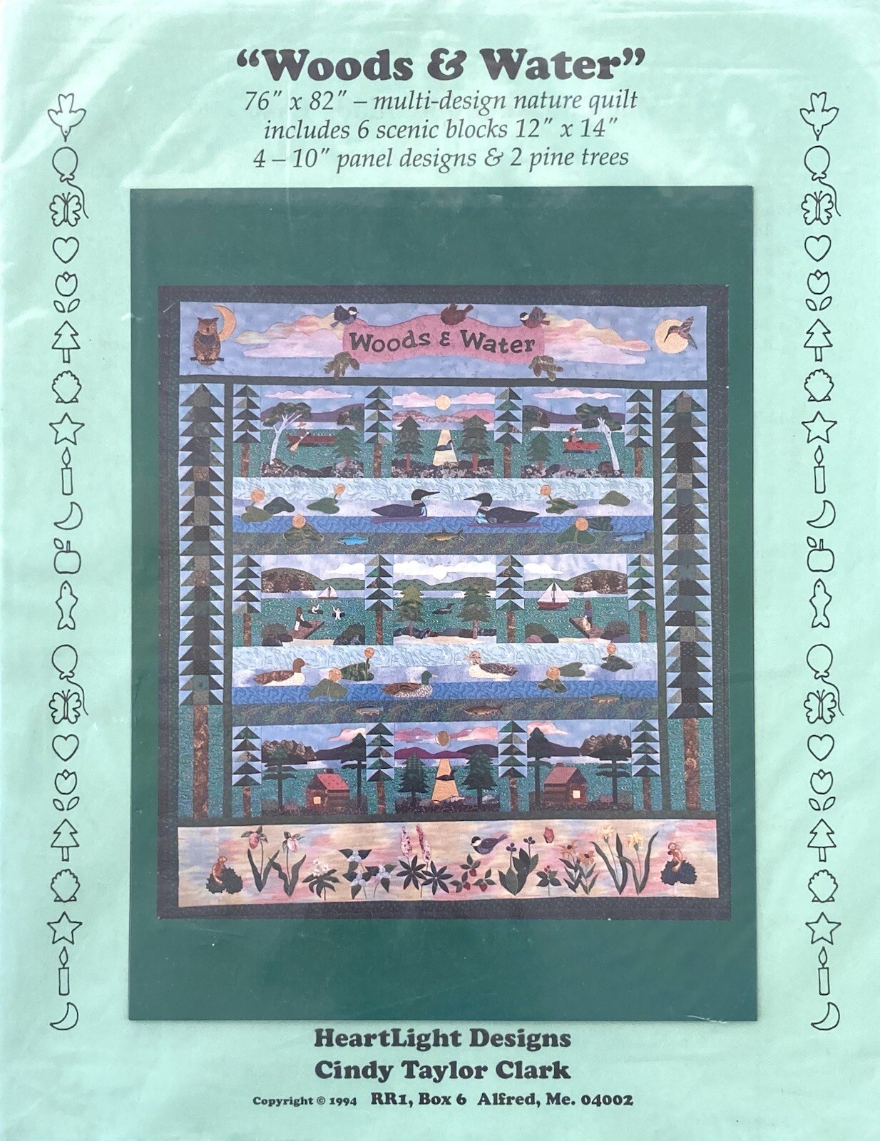 Heartlight Designs Cindy Taylor Clark Woods & Water Quilt Pattern 1994 Unused