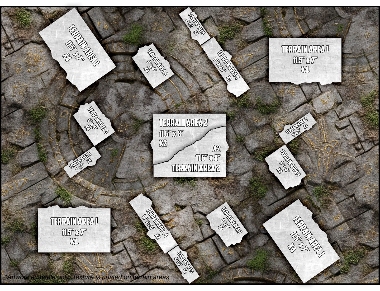Terrain Area Footprints - Ancestral - Compatible w/ Warhammer 40K 11th Ed