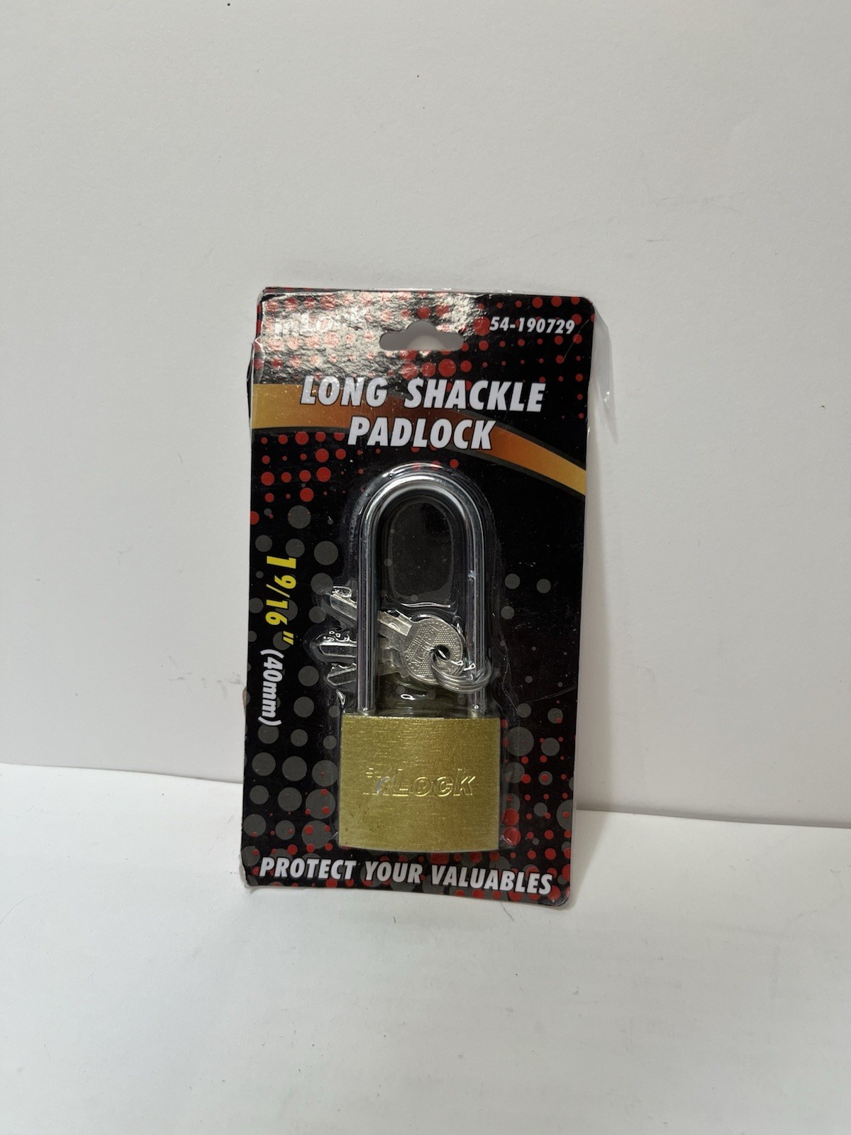 Heavy Duty inLock Long Shackle Padlock Steel  40 mm 19/16" Lock And Key