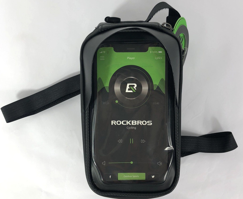 Rockbros Cycling Bike Bag Storage Phone Rain Cover Front Frame 8"x4"x3" Zip New