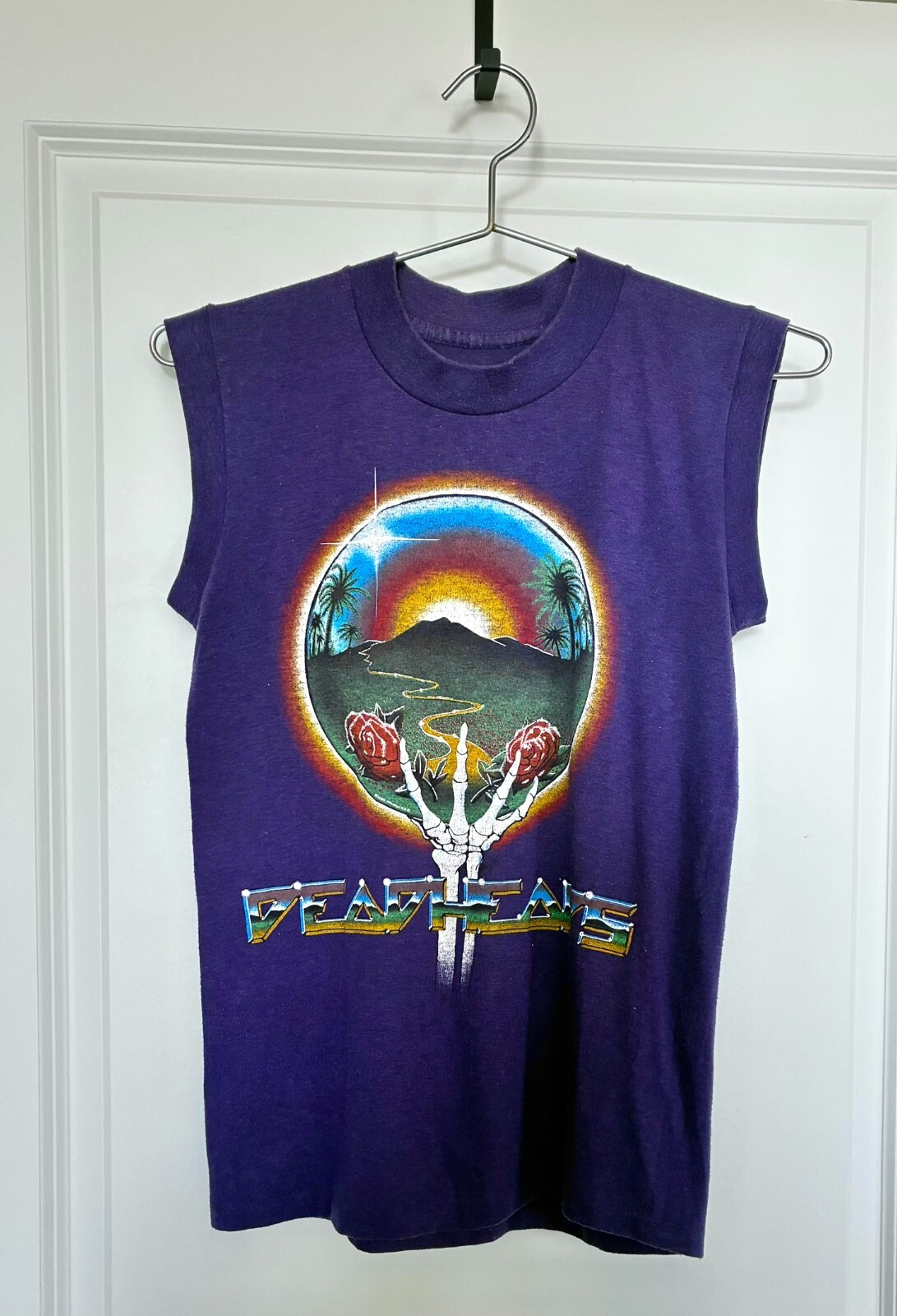 Vtg Grateful Dead 1983 Summer Tour Deadheads Graphic T Shirt Sleeveless Purple