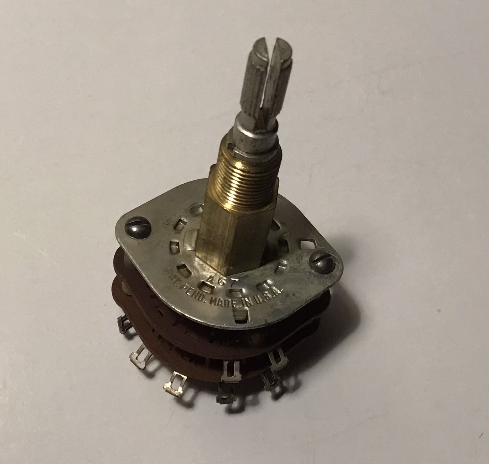 Vintage Grigsby Rotary Switch, 2 Wafers 2 Pole, 3 Pos