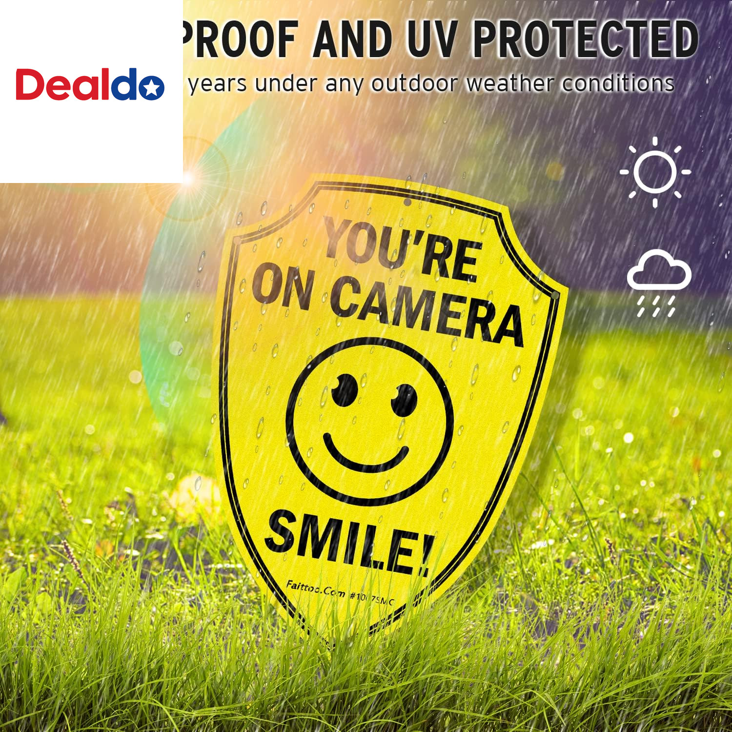 Smile You'Re on Camera Sign, Video Surveillance Signs Outdoor, 2-Pack, 9.6 X 6.8