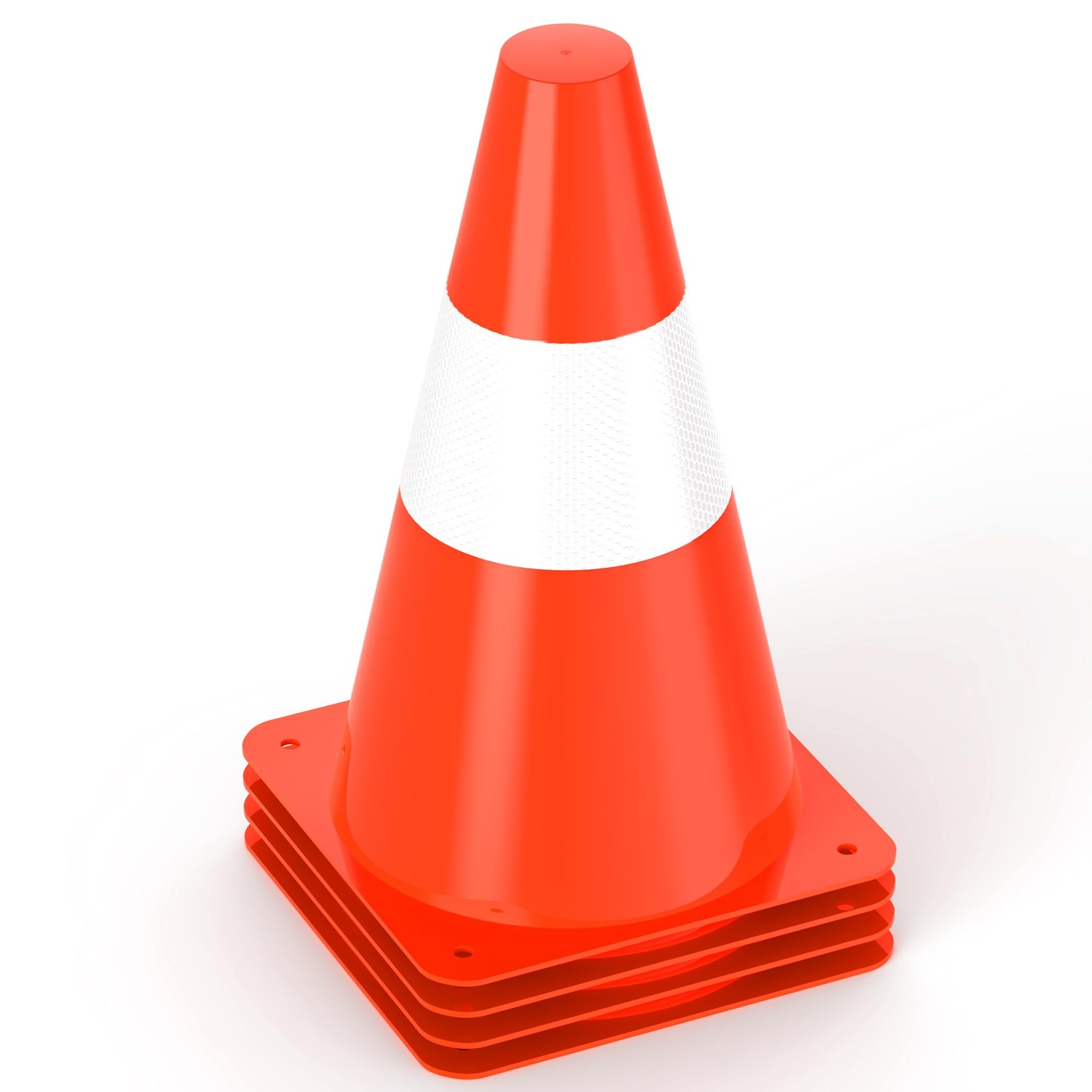 9 inch Traffic Safety Cones with Reflective Collars, [4 Pack] Orange Construc...