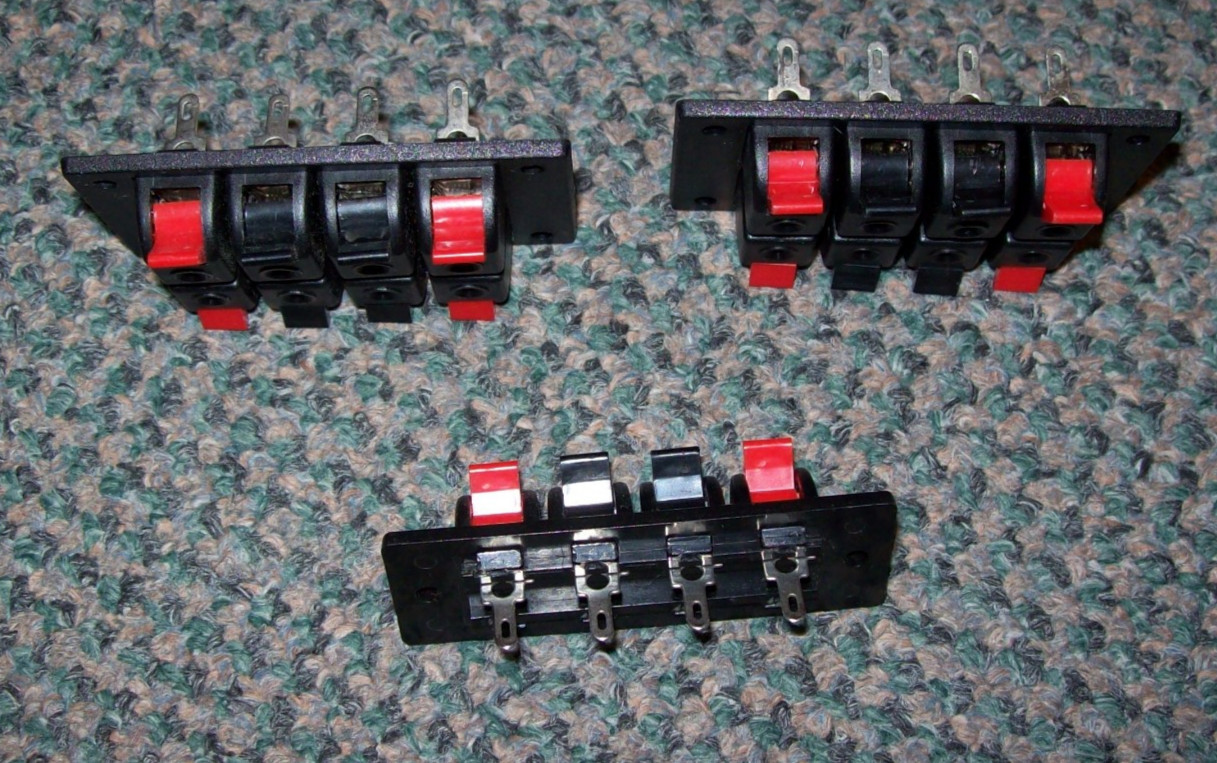 Speaker Terminal Boards 8-Position and 4-Position Push-Release - NEW Old Stock