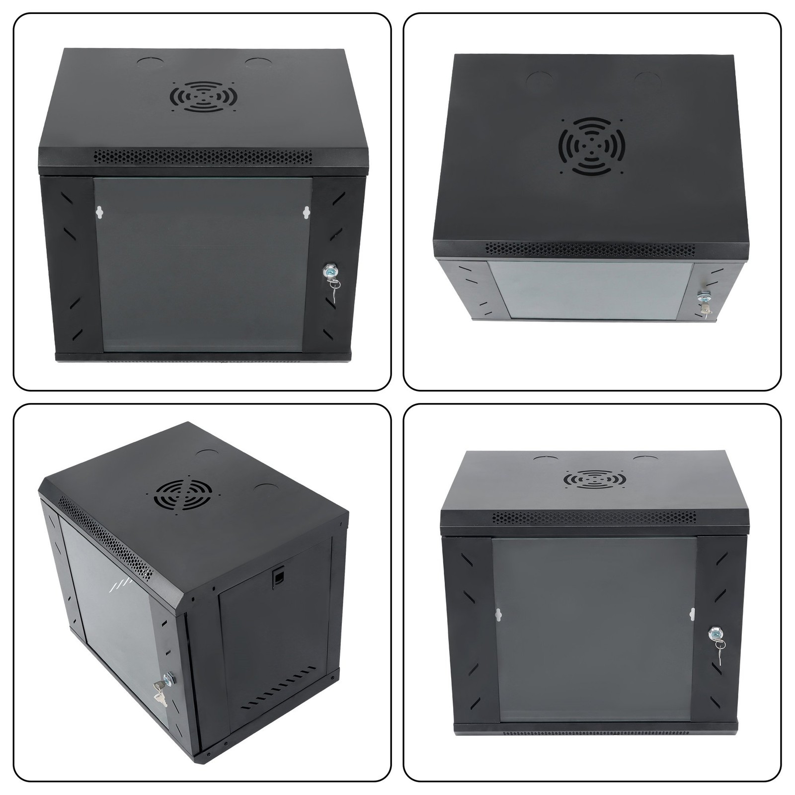9U Wall Mount Network Server Rack Cabinet Enclosure 15.5'' Deep Door Lock