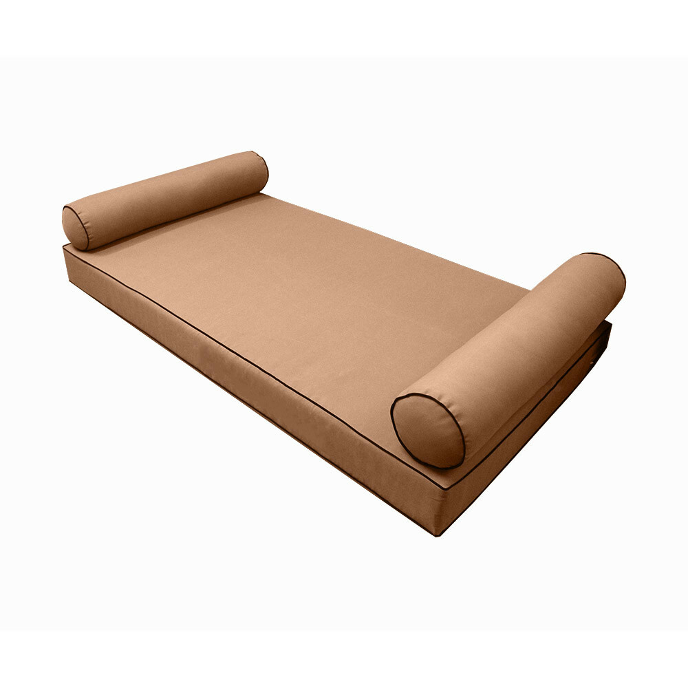 *COVER ONLY*-Style 5 Daybed Mattress Bolster Pillow Contrast PipeTrim Crib-AD104