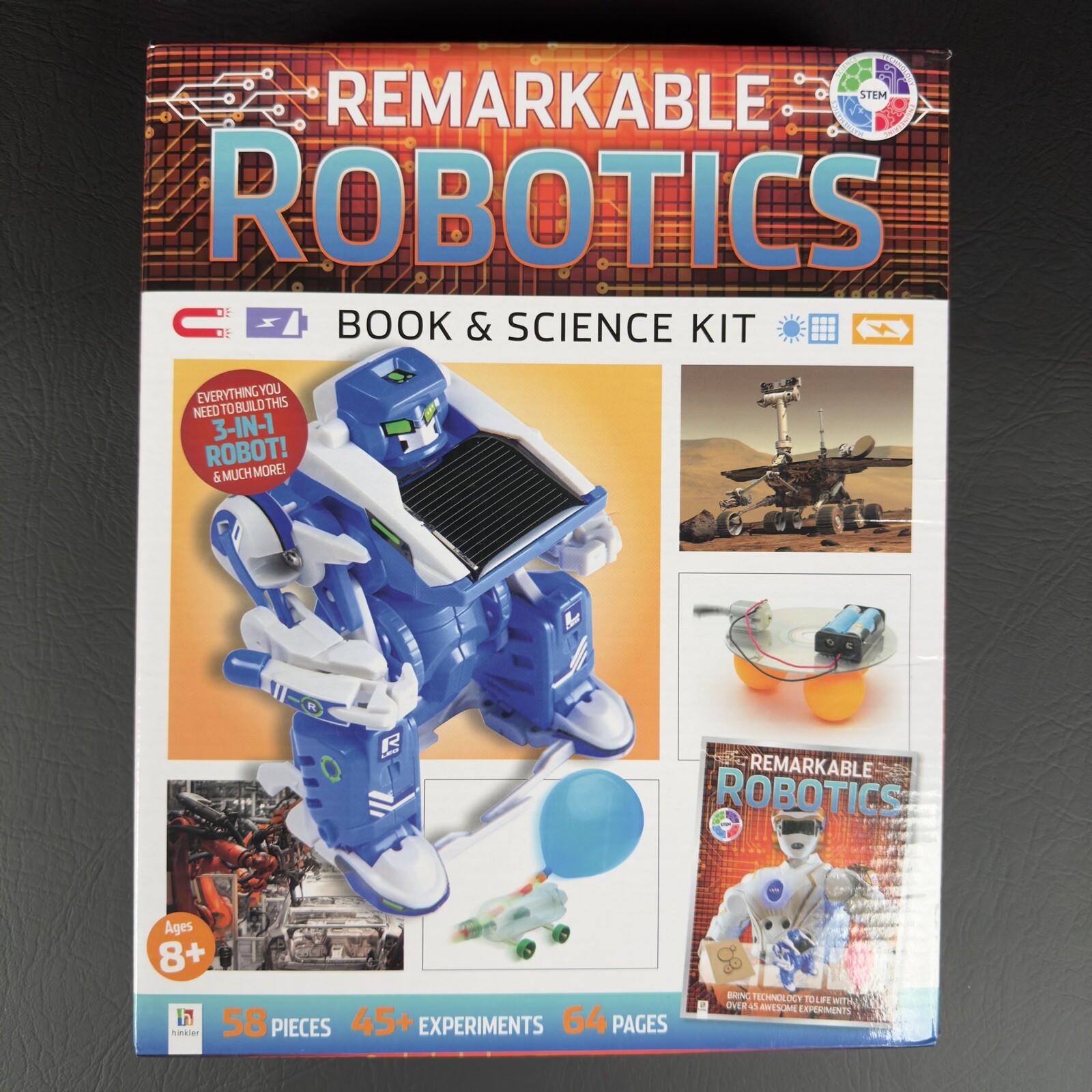 Remarkable Robotics Book & Science Kit 3 in 1 Robot 58 Pieces , 45+ Experiments