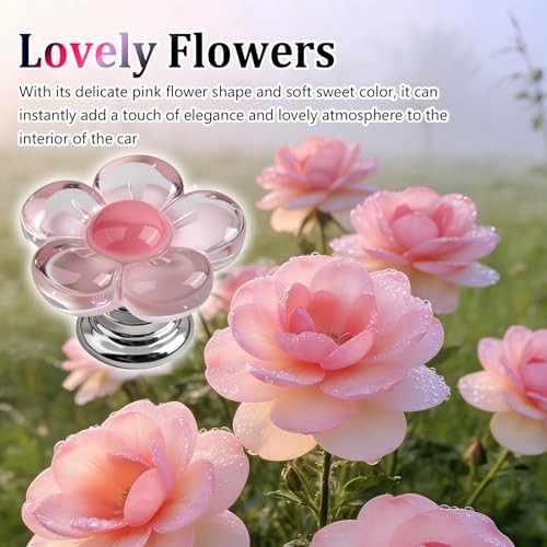Flower Car Push Start Button Cover,Cute Push to Start Button Cover as Car