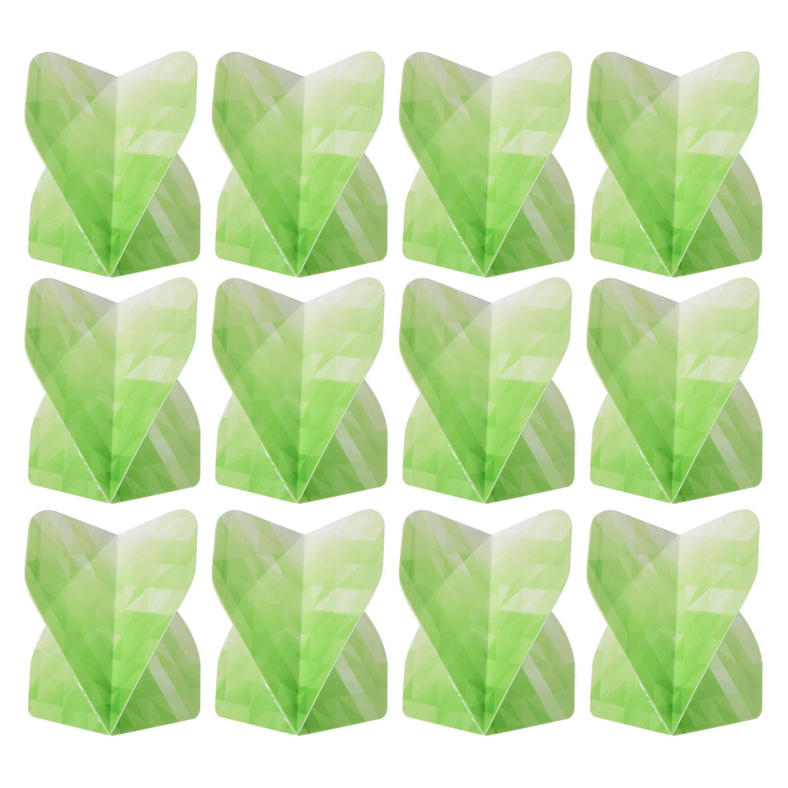 Dart Flights, 12 Pack PET Darts Accessories Geometric Style, Green, White