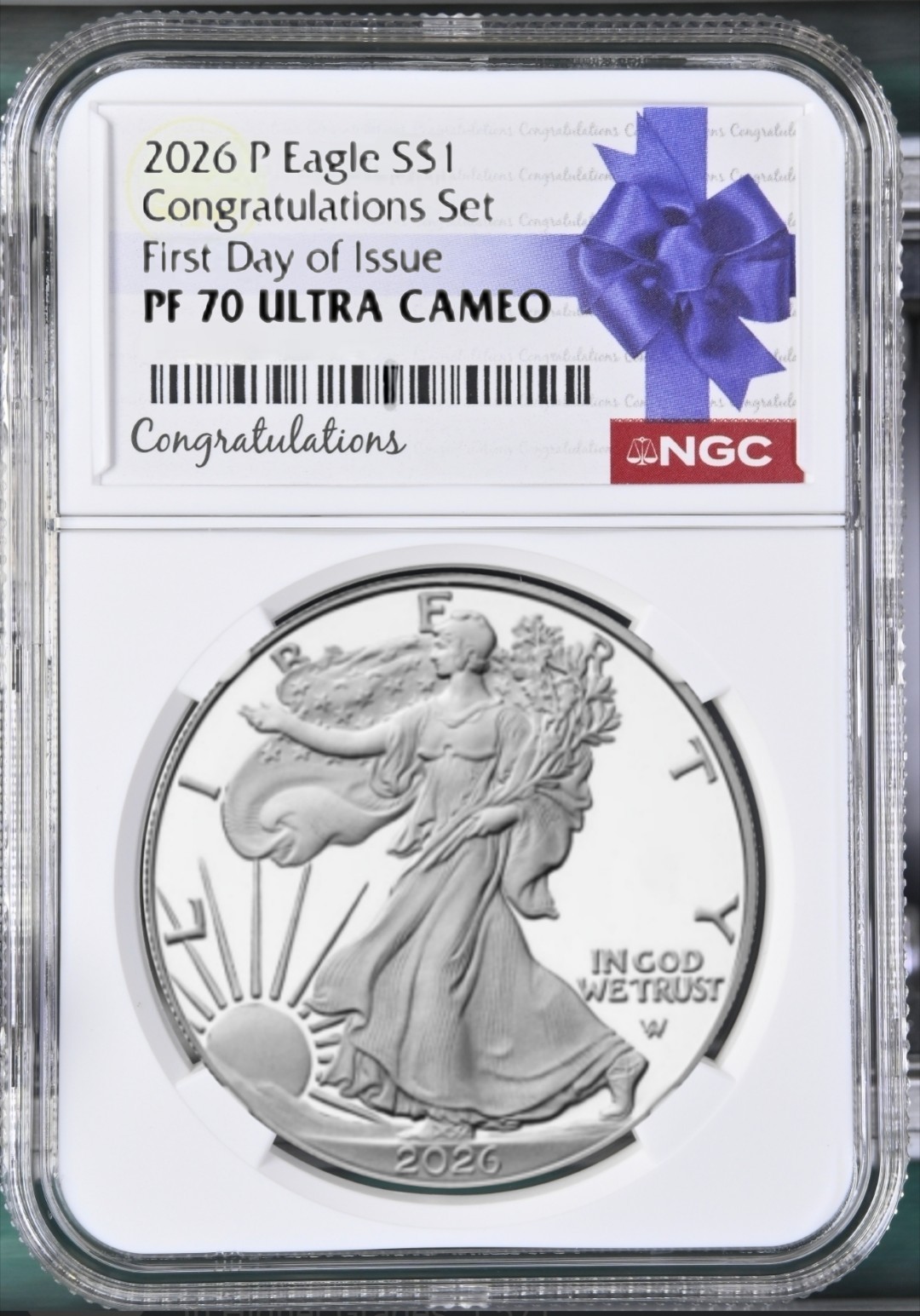2026-P Silver Eagle $1 Congratulations Set NGC PF70 UC First Day FDI -ready