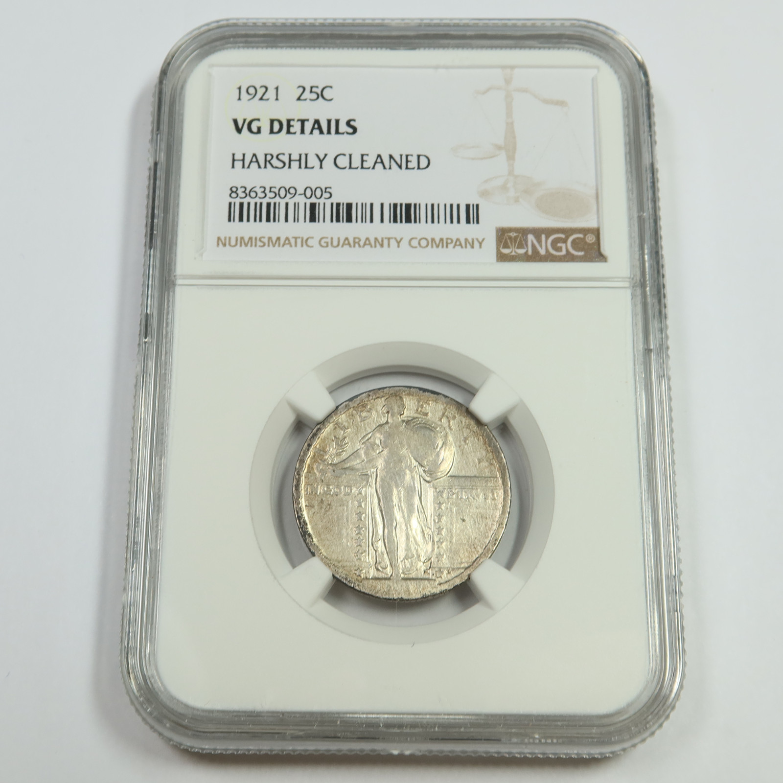 1921 P NGC VG Details - Silver Standing Liberty Quarter 25c US Coin #53161A