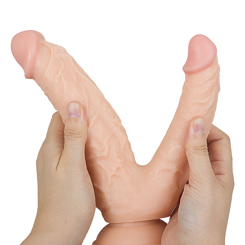 Realistic Double Dildo-Prostate-Massager-Suction-Cup-Anal-G-Spot-Use Lubricant