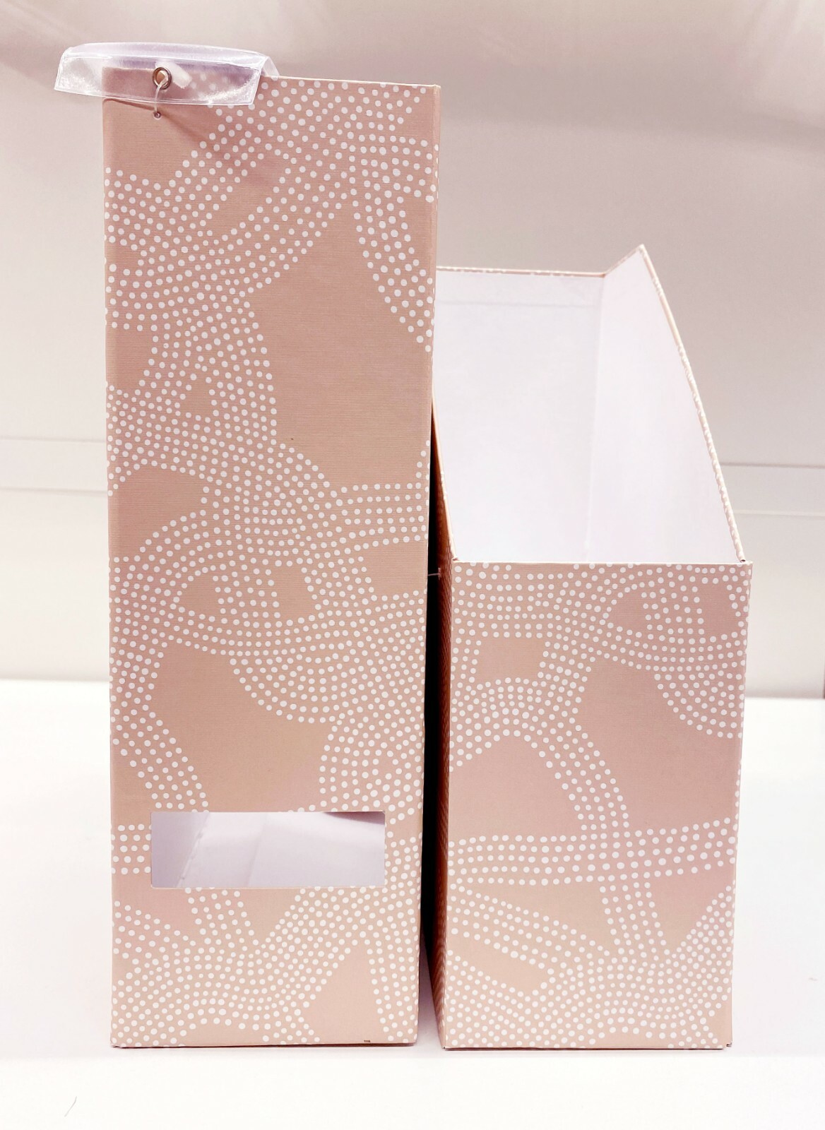 Set of 4 - Ikea TJENA Magazine File Box Office/Home Storage Patterned/Pink - NEW