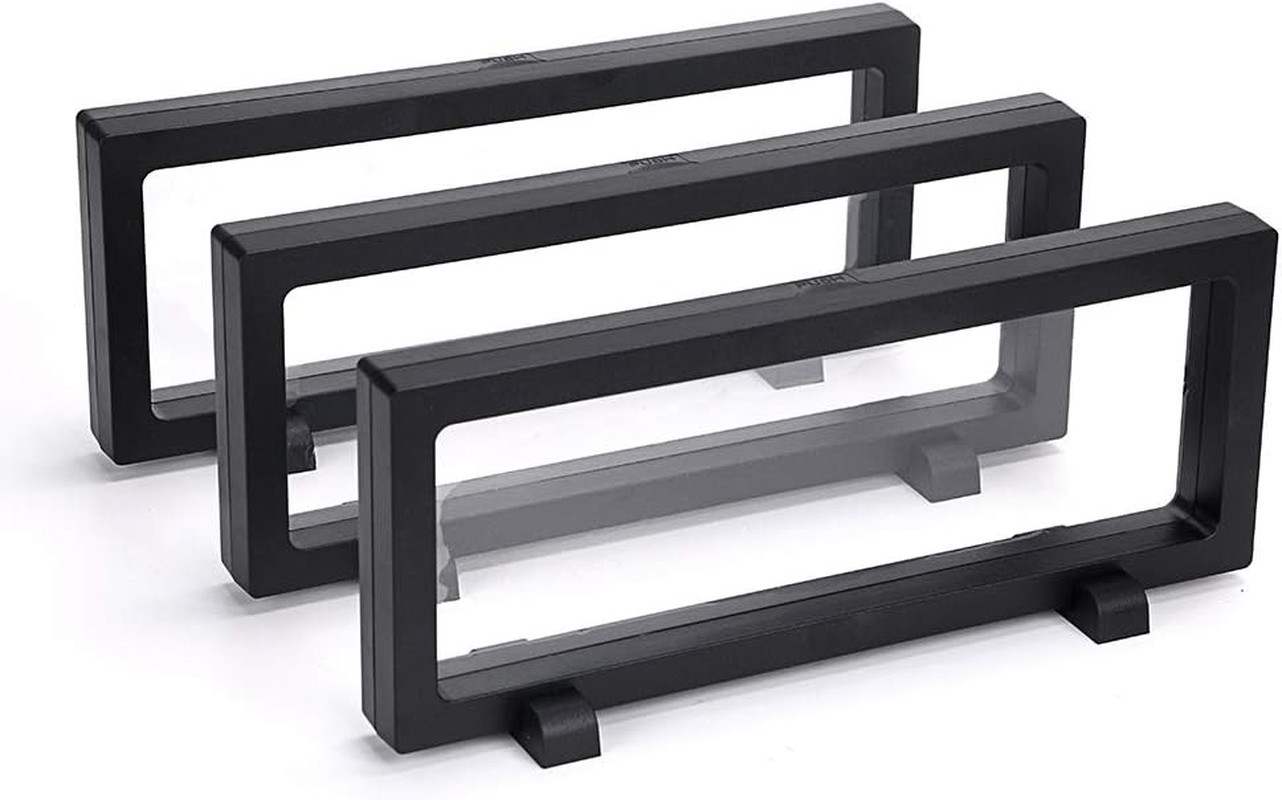 3 Pcs 3D Floating Display Case, Black Display Stand Holder 9"×3.54"×0.75"(L×W×H