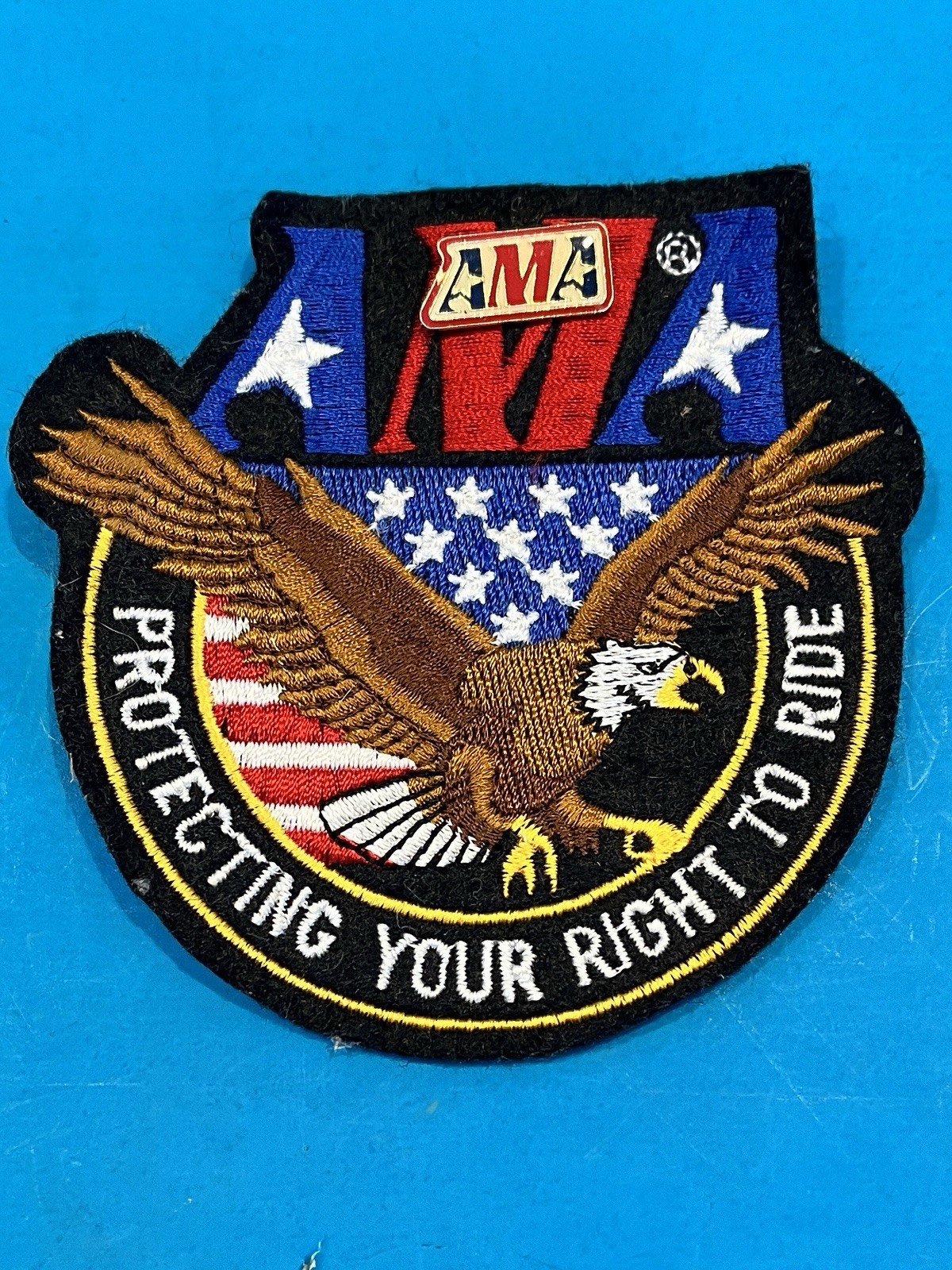 AMA AMERICAN MOTORCYCLE ASSOCIATION PROTECTING YOUR RIGHT TO RIDE PATCH &AMA PIN