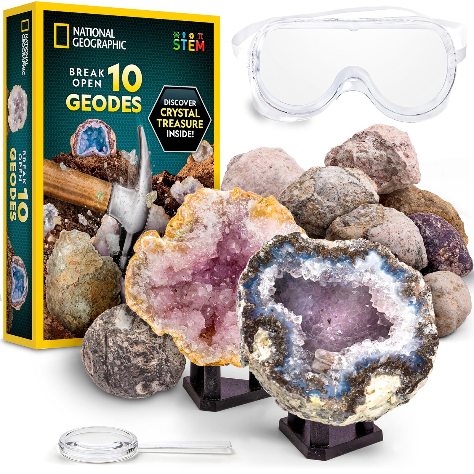 Break Open 10 Premium Geodes for Kids Ages 8-12