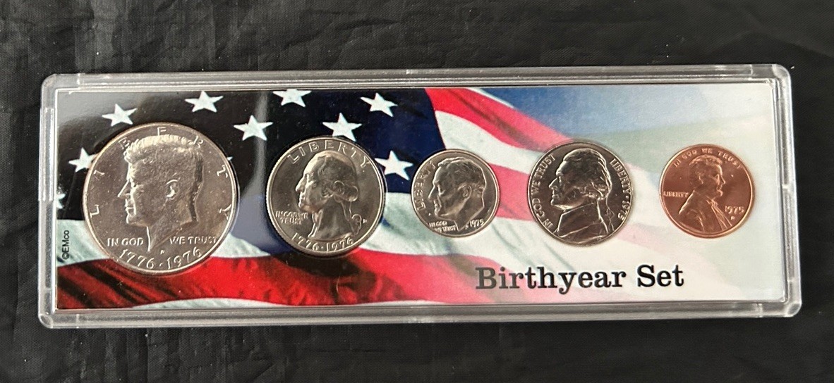 1975 Birth Year Set 5 Bright Uncirculated Coins FREE SHIPPING