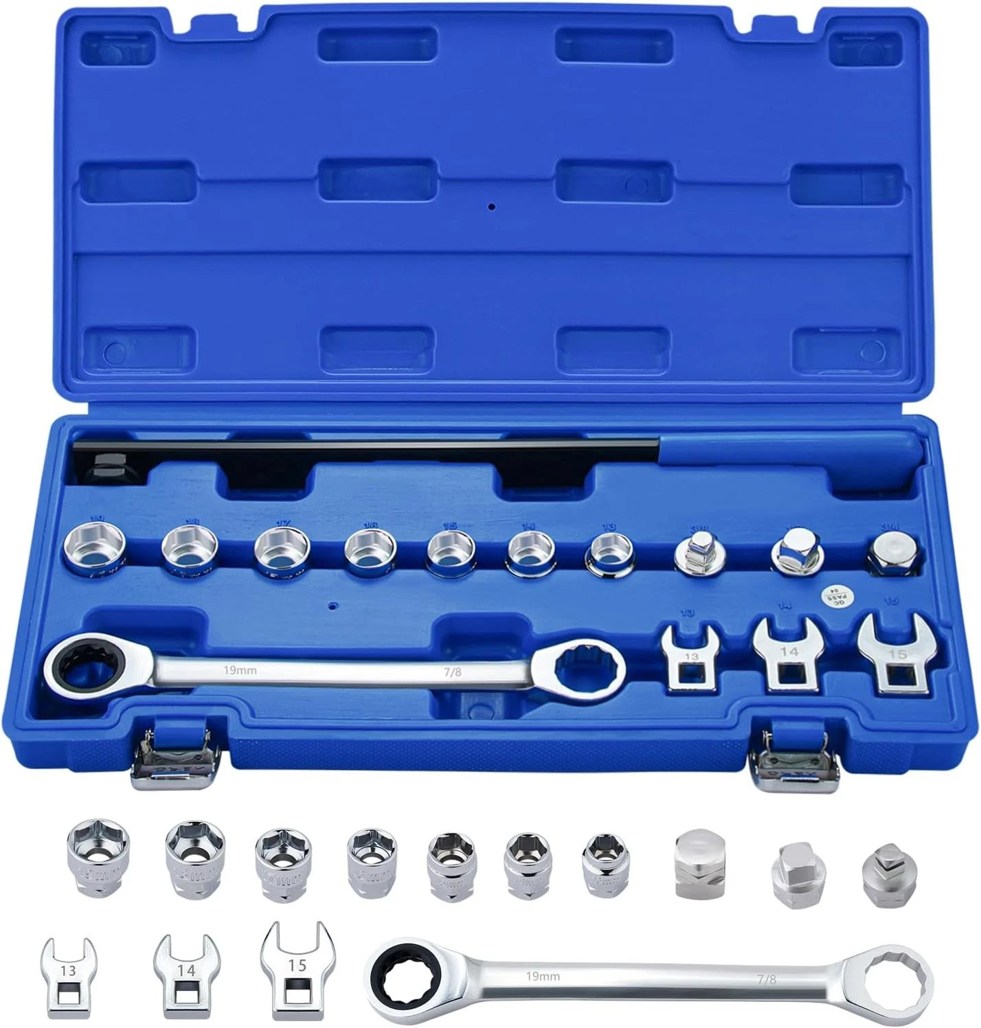 15pc Ratcheting Serpentine Belt Tool Set Removal Installation Tensioner Kit