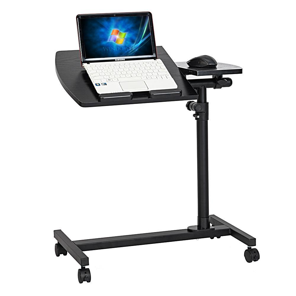 Rolling Portable Laptop Desk Foldable Lap Bed Tray Adjustable Table Stand Desk